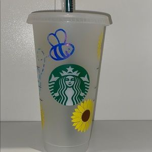 Custom Sunflower and Bee Starbucks Cup!